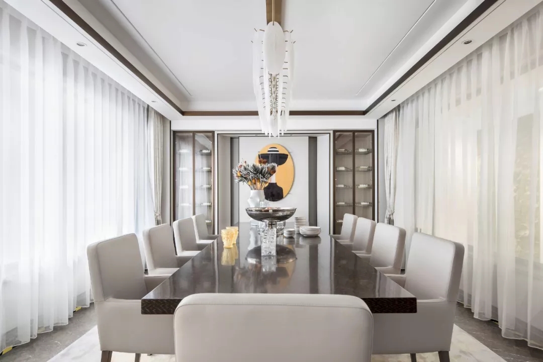 佛山裝修公司現代簡奢風格別墅裝修效果圖-餐廳 佛山裝修公司現代簡奢風格別墅裝修效果圖-餐廳