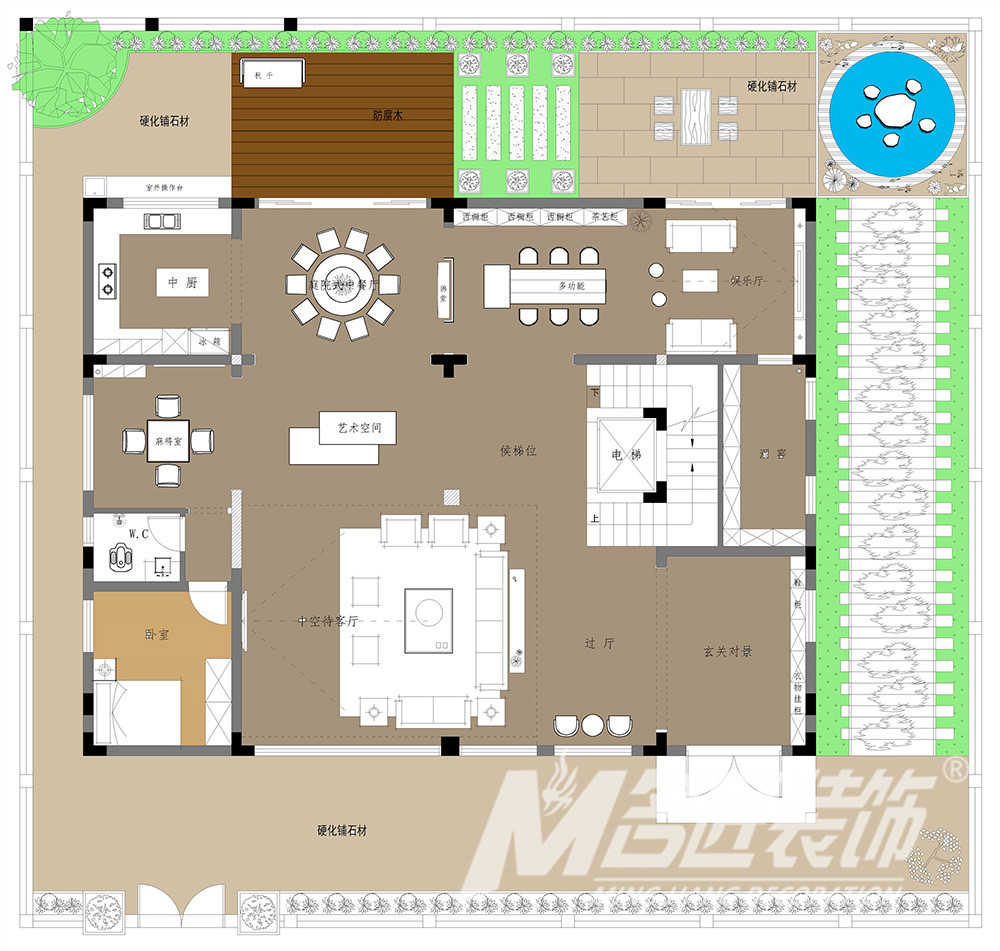 別墅大宅裝修設(shè)計(jì)-首層布局圖 別墅大宅裝修設(shè)計(jì)-首層布局圖