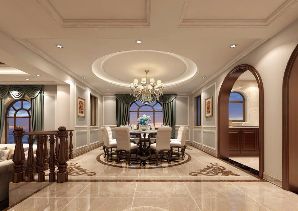 裝修公司美式風格別墅裝修效果圖-餐廳 裝修公司美式風格別墅裝修效果圖-餐廳