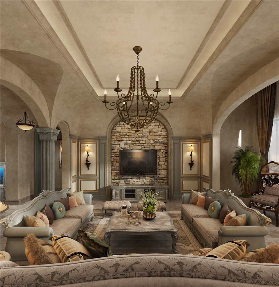 廣州市保利心語花園歐式風格平層裝修案例