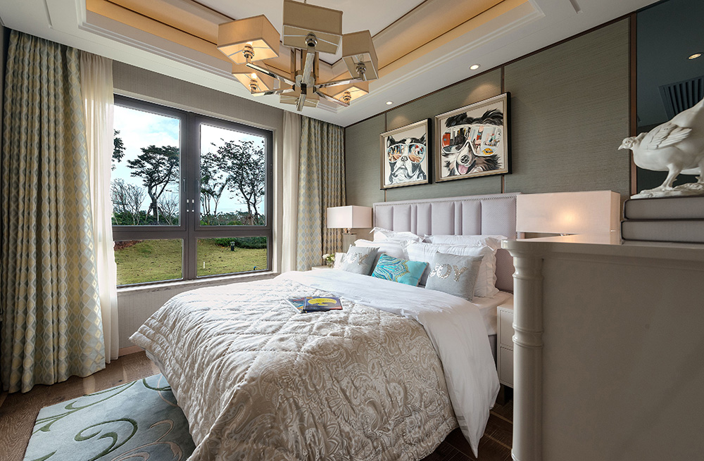 新中式風格室內裝修設計效果圖-恒大西江天悅平層195平米-室內裝修設計次臥 新中式風格室內裝修設計效果圖-恒大西江天悅平層195平米-室內裝修設計次臥