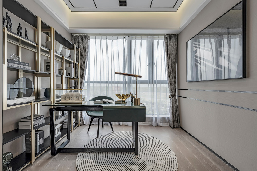 現代輕奢風格室內家裝案例效果圖-書房 現代輕奢風格室內家裝案例效果圖-書房
