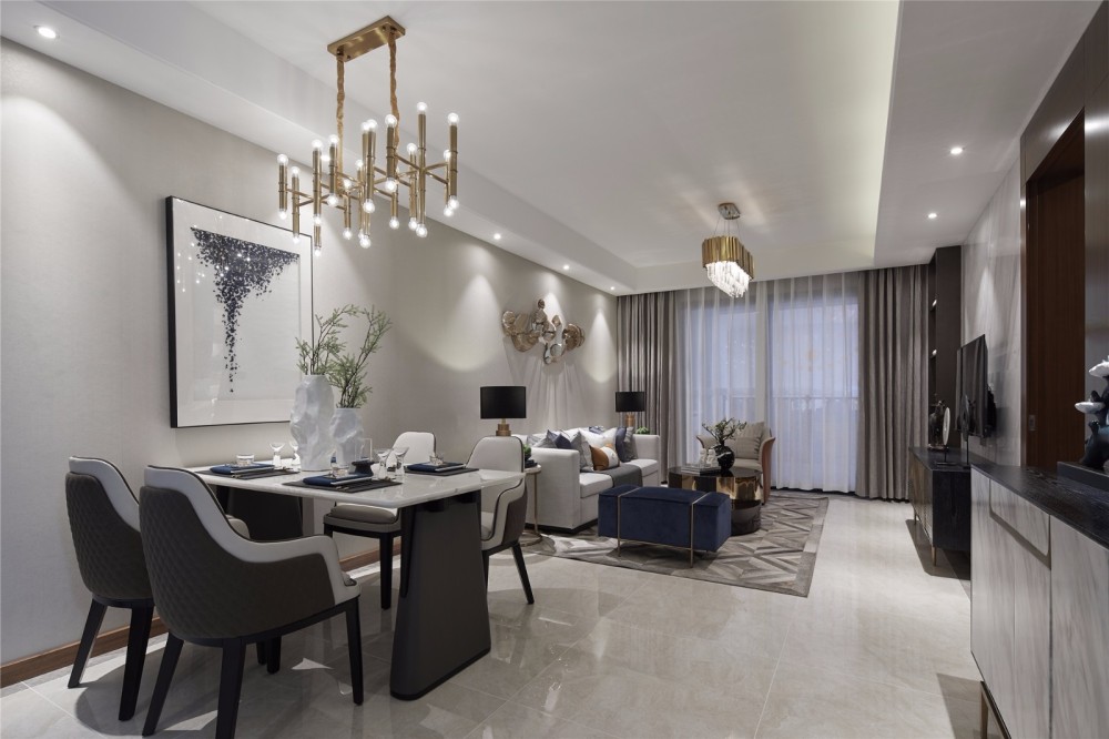 北歐輕奢風格室內設計家裝案例-客餐廳 北歐輕奢風格室內設計家裝案例-客餐廳