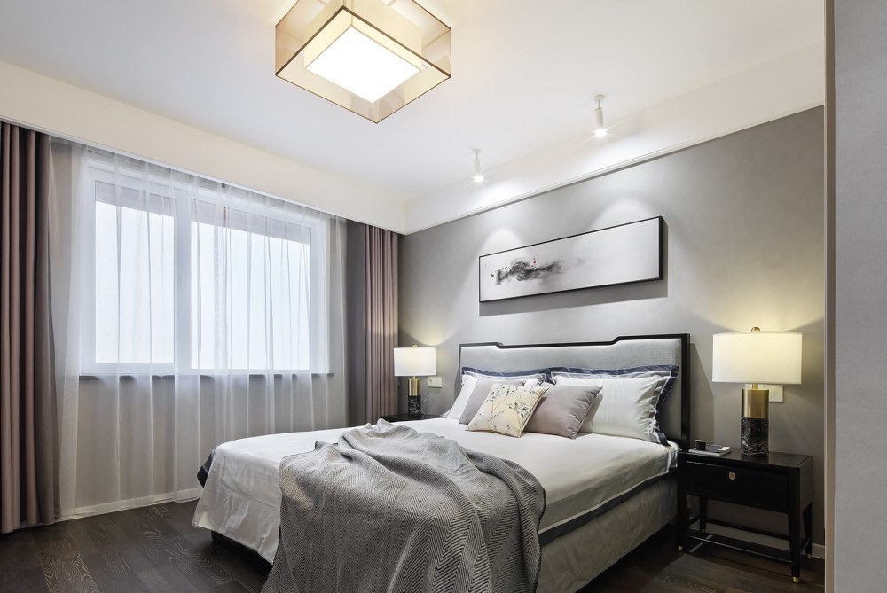 新中式風格室內家裝案例效果圖-臥室 新中式風格室內家裝案例效果圖-臥室