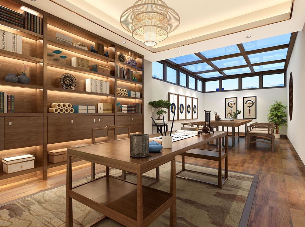 衢州市法院街小區(qū)新中式風(fēng)格復(fù)式裝修案例