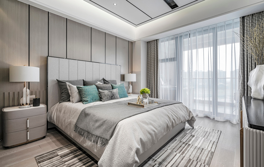 現代輕奢風格室內家裝案例效果圖-主臥 現代輕奢風格室內家裝案例效果圖-主臥