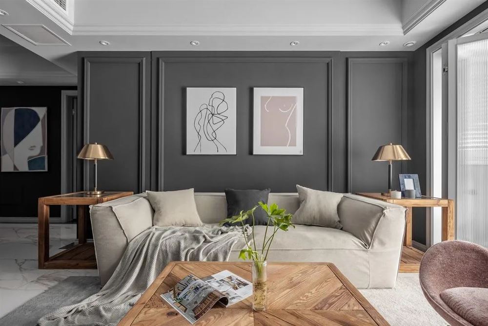 曲靖市翡翠新城輕奢風格三居室裝修案例