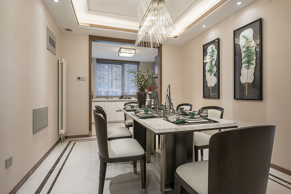 南寧華發國賓壹號三居144平米新中式風格室內裝修案例-餐廳 南寧華發國賓壹號三居144平米新中式風格室內裝修案例-餐廳