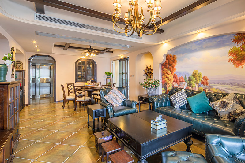 保利壹號公館美式室內(nèi)設(shè)計三居125平米風(fēng)格裝修案例-客餐廳 保利壹號公館美式室內(nèi)設(shè)計三居125平米風(fēng)格裝修案例-客餐廳