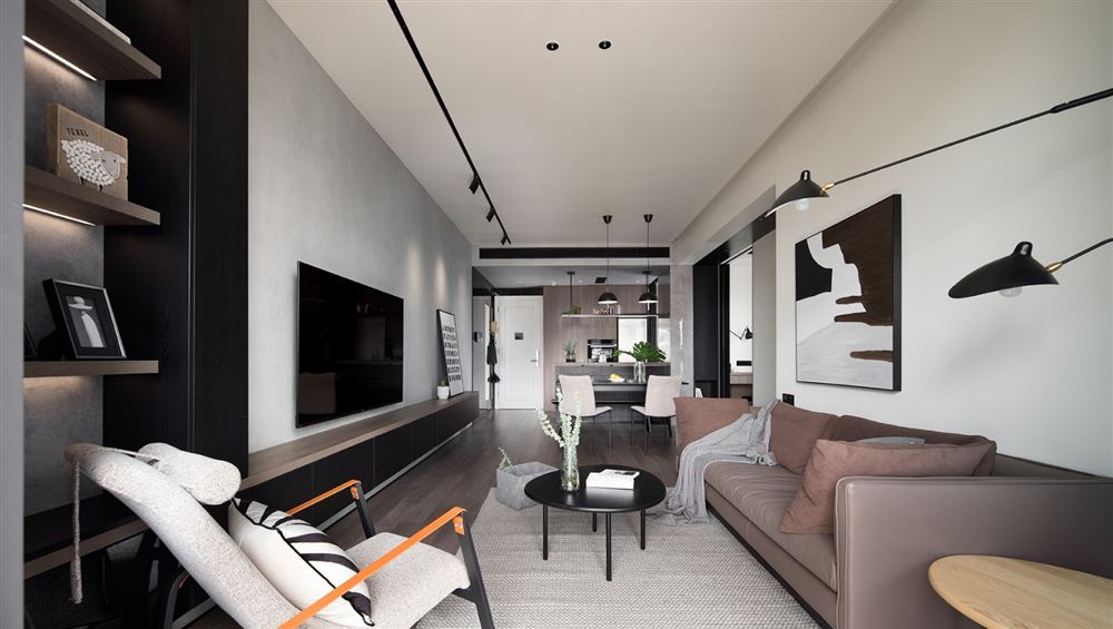 廣州市淘金路小區現代簡約風格二居室裝修案例