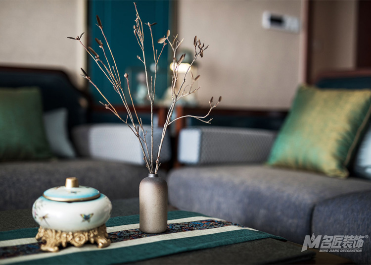 新中式風格室內裝修設計效果圖-保利外灘一號三居112平米-室內裝修設計 新中式風格室內裝修設計效果圖-保利外灘一號三居112平米-室內裝修設計