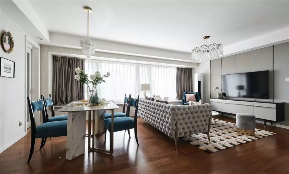 湛江市城市美林美式風(fēng)格三居室裝修案例