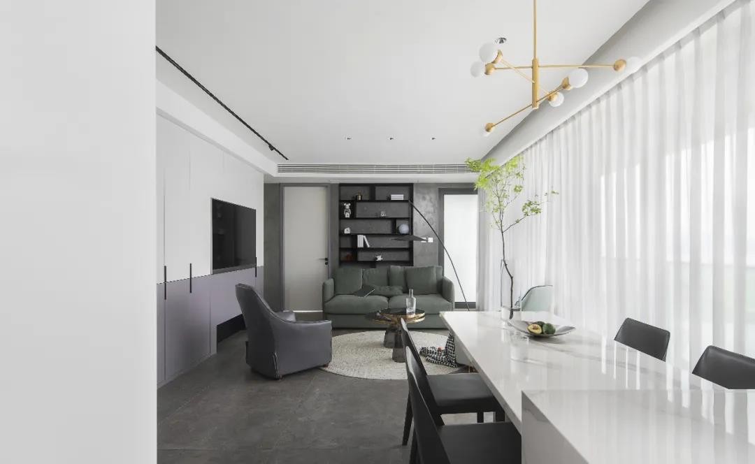 簡約黑白灰風格室內設計家裝案例-客廳 簡約黑白灰風格室內設計家裝案例-客廳