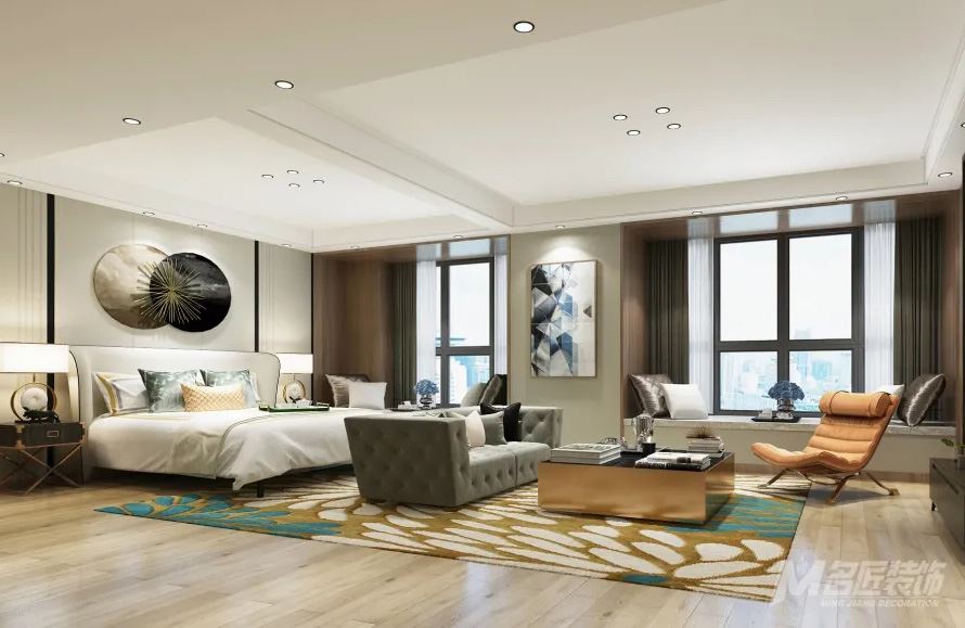 南寧市龍光玖瓏湖輕奢風格三居室裝修案例