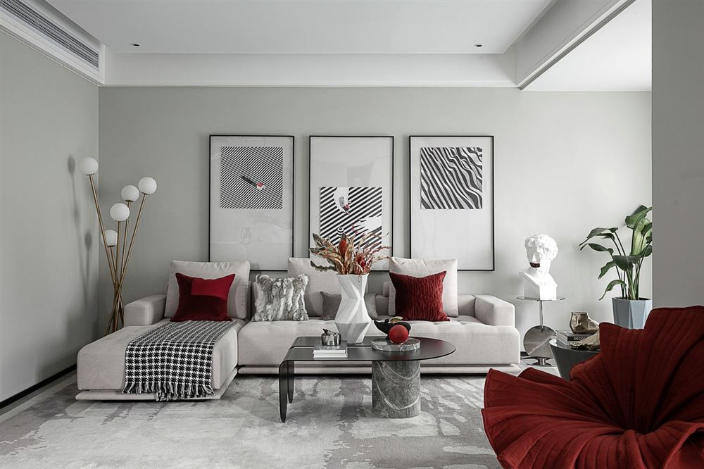 江門市恒大御景半島現代簡約風格三居室裝修案例