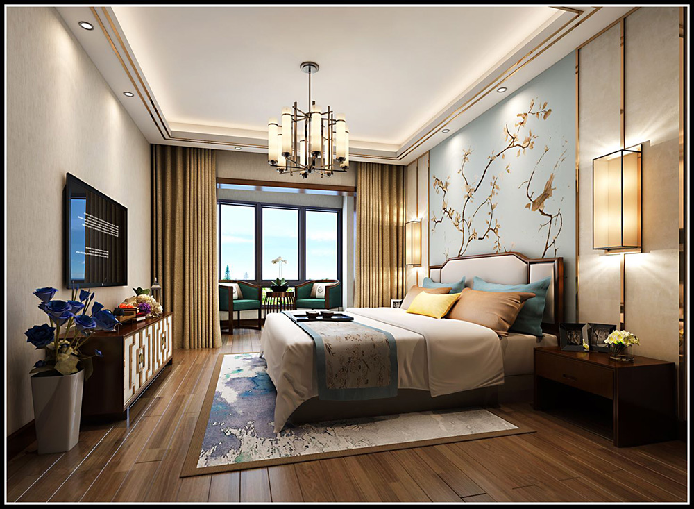 裝修公司新中式風(fēng)格室內(nèi)裝修效果圖-臥室 裝修公司新中式風(fēng)格室內(nèi)裝修效果圖-臥室