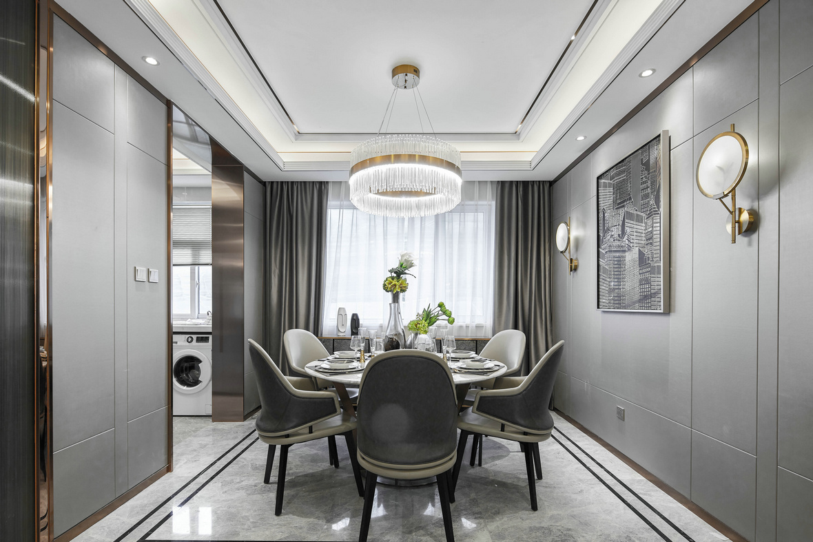 輕奢風格室內裝修效果圖-萬象江山二期四居175平米-餐廳 輕奢風格室內裝修效果圖-萬象江山二期四居175平米-餐廳