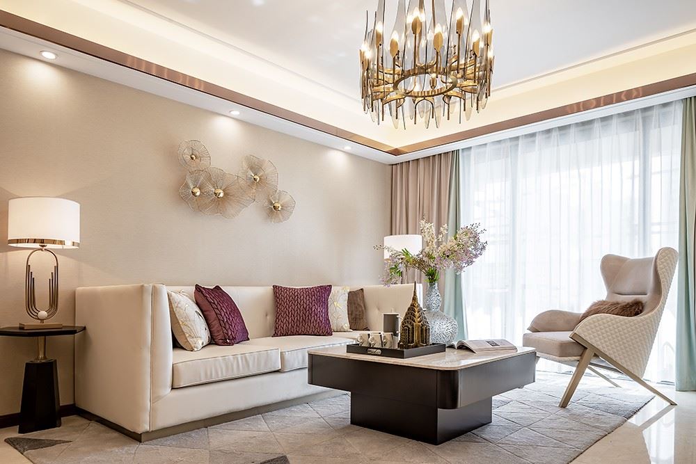 佛山市方直·瓏湖灣現代簡約風格四居室裝修案例