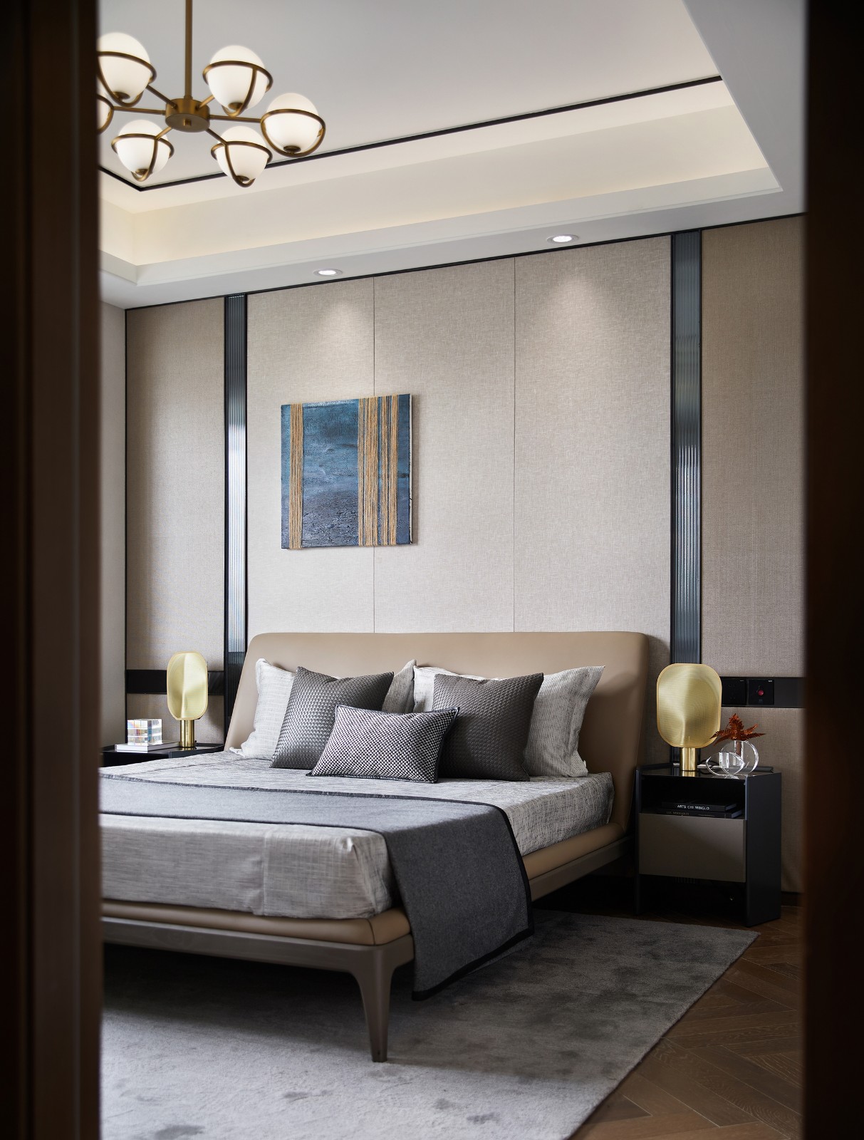 新中式風格室內家裝案例效果圖-次臥 新中式風格室內家裝案例效果圖-次臥