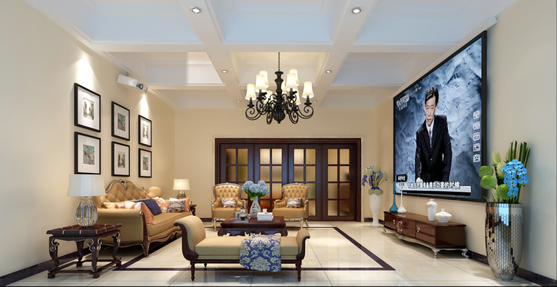 佛山裝修公司美式風格室內裝修效果圖-二樓客廳 佛山裝修公司美式風格室內裝修效果圖-二樓客廳