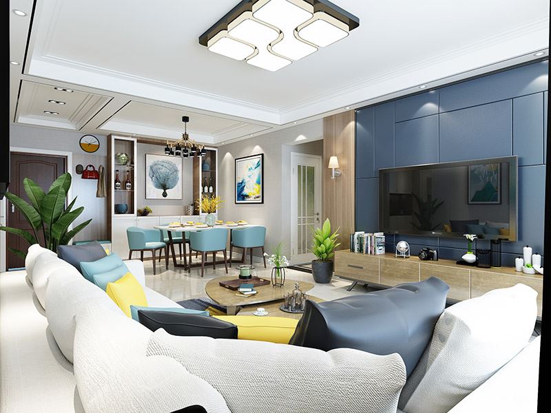 泰州市柏建小區(qū)現(xiàn)代簡約風(fēng)格三居室裝修案例