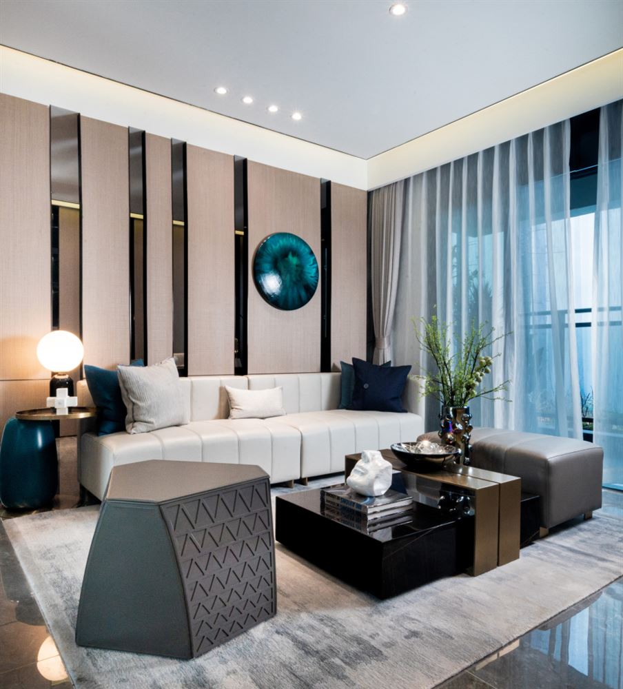 江門市天鵝灣輕奢風格三居室裝修案例