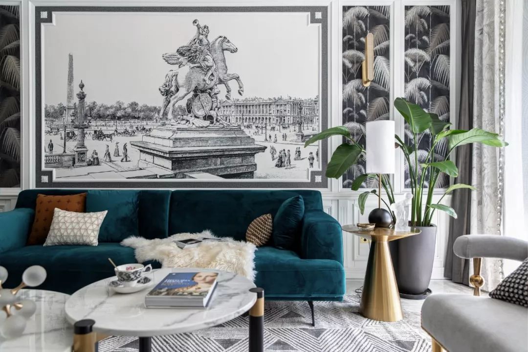 美式輕奢風格家裝設計室內裝修效果圖-客廳 美式輕奢風格家裝設計室內裝修效果圖-客廳