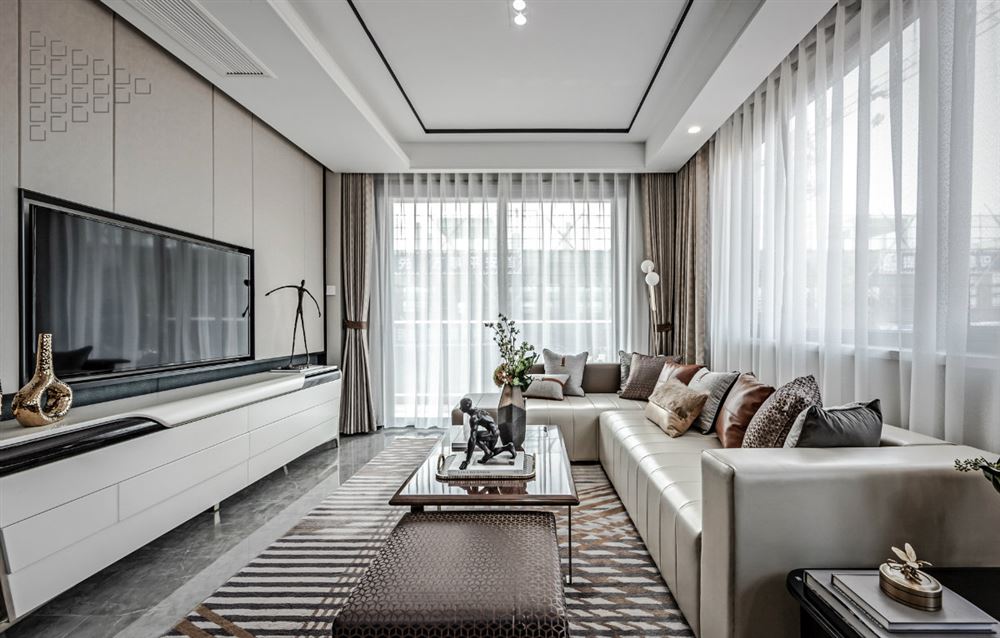 佛山市龍光·玖悅灣輕奢風格四居室裝修案例