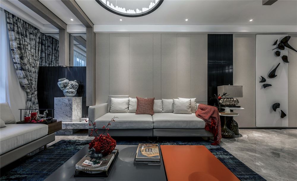 佛山市時代南灣新中式風格三居室裝修案例