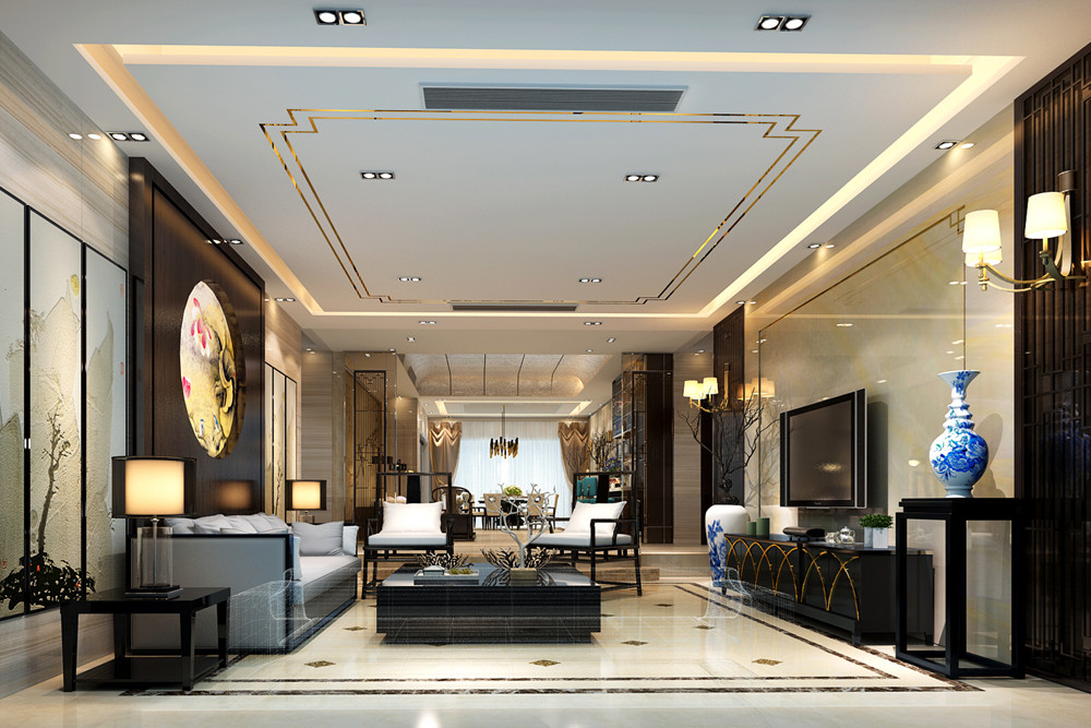 惠州市惠陽雅居樂花園新中式風格別墅裝修案例