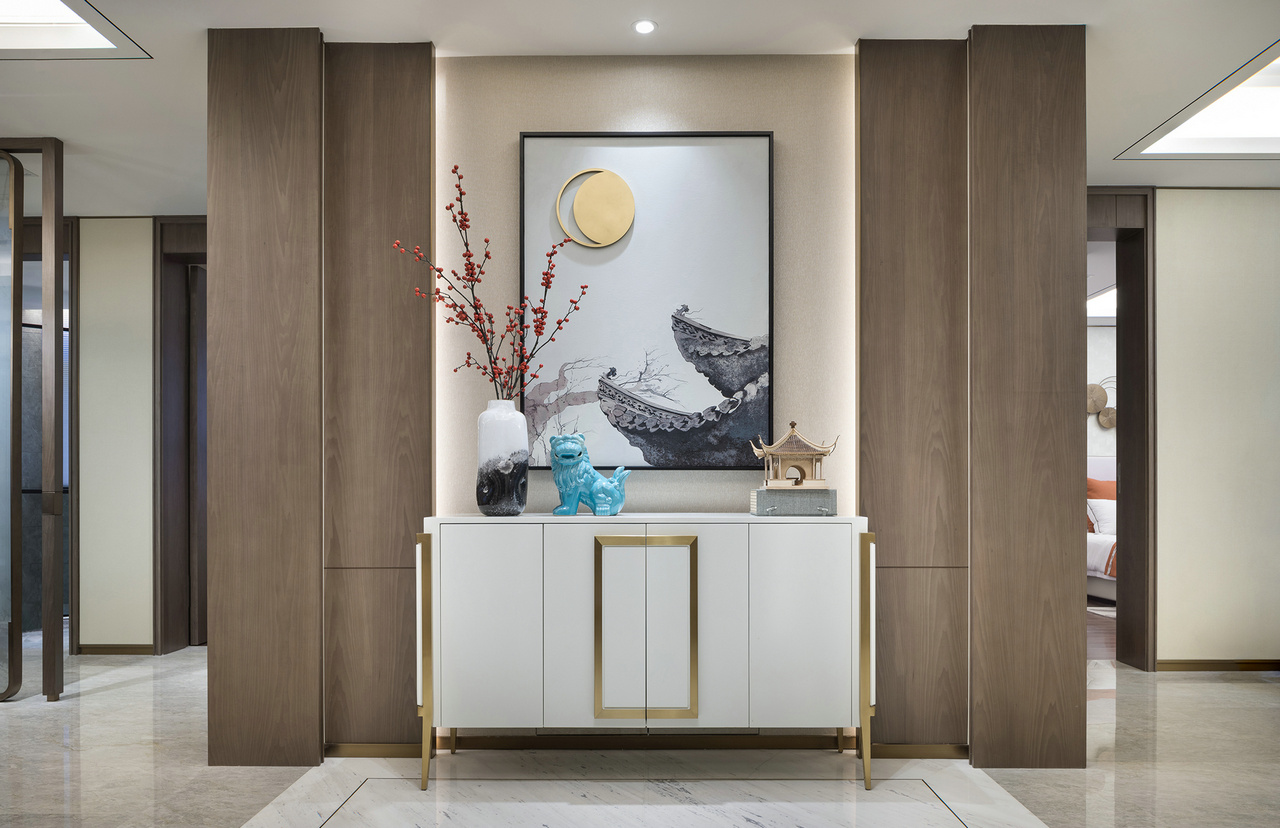 廣州市東華東路小區(qū)新中式風(fēng)格四居室裝修案例