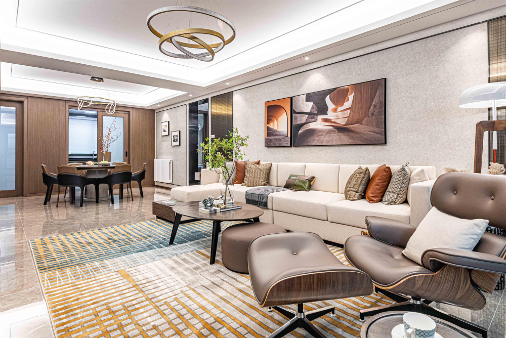 廣州市南沙保利城新中式風格四居室裝修案例