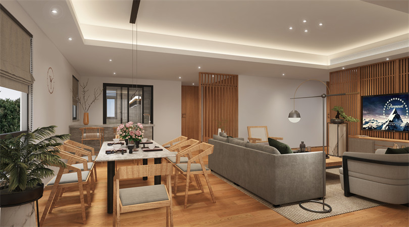 廣州市匯景新城現代簡約風格四居室裝修案例