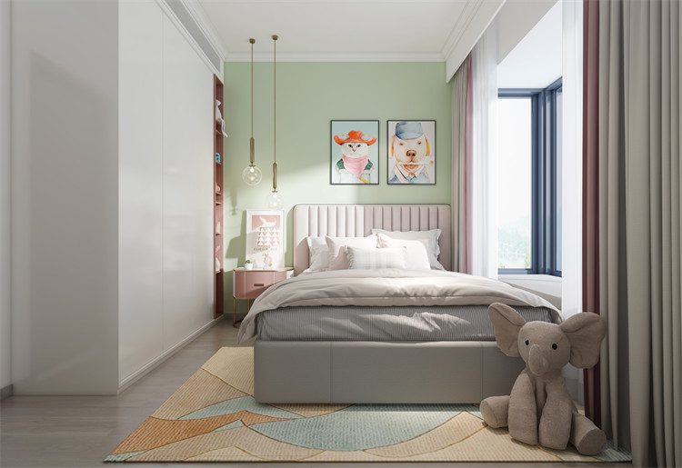 廣州市濱江西路小區新中式風格四居室裝修案例