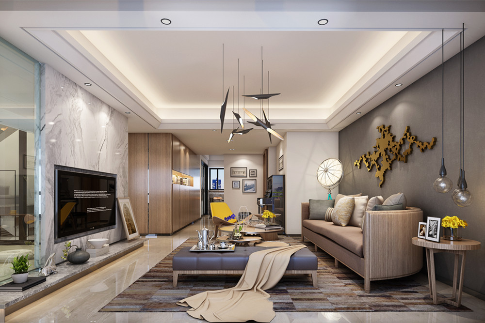 廣州市碧桂園天璽灣新中式風格四居室裝修案例