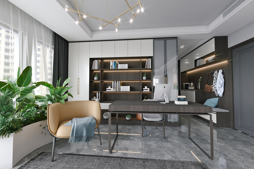 嘉興市奧盛年華現代簡約風格三居室裝修案例