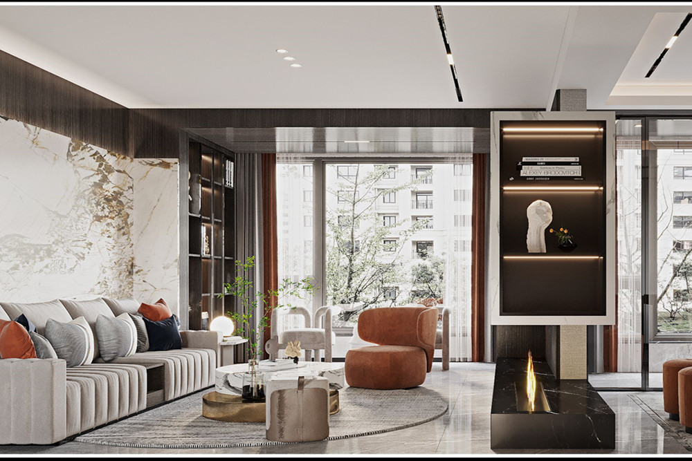 嘉興市龍光·西塘江南大境現(xiàn)代簡(jiǎn)約風(fēng)格三居室裝修案例