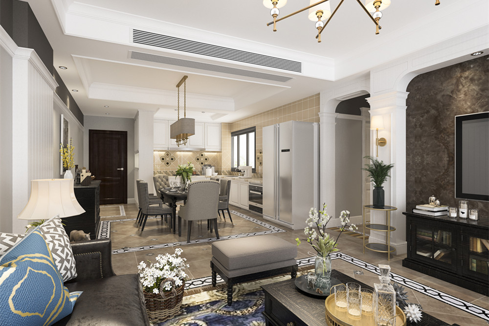 中山市公安宿舍(阜沙鎮)新中式風格三居室裝修案例