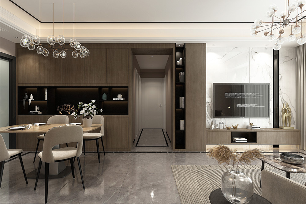 中山市泰豐鳳凰源現(xiàn)代簡(jiǎn)約風(fēng)格三居室裝修案例