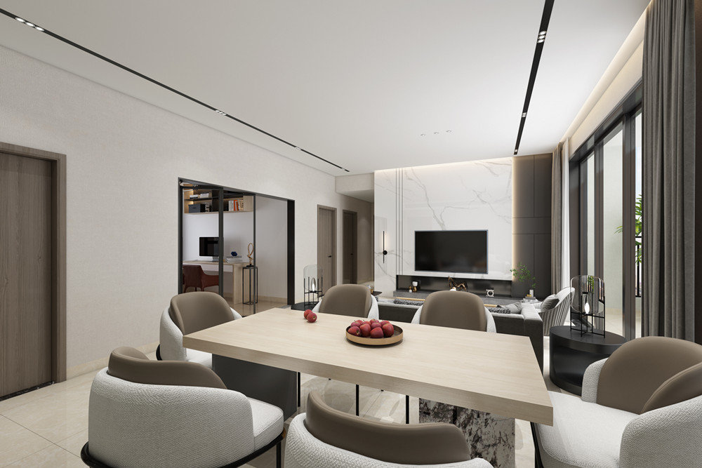 中山市遠洋城天祺現代簡約風格三居室裝修案例