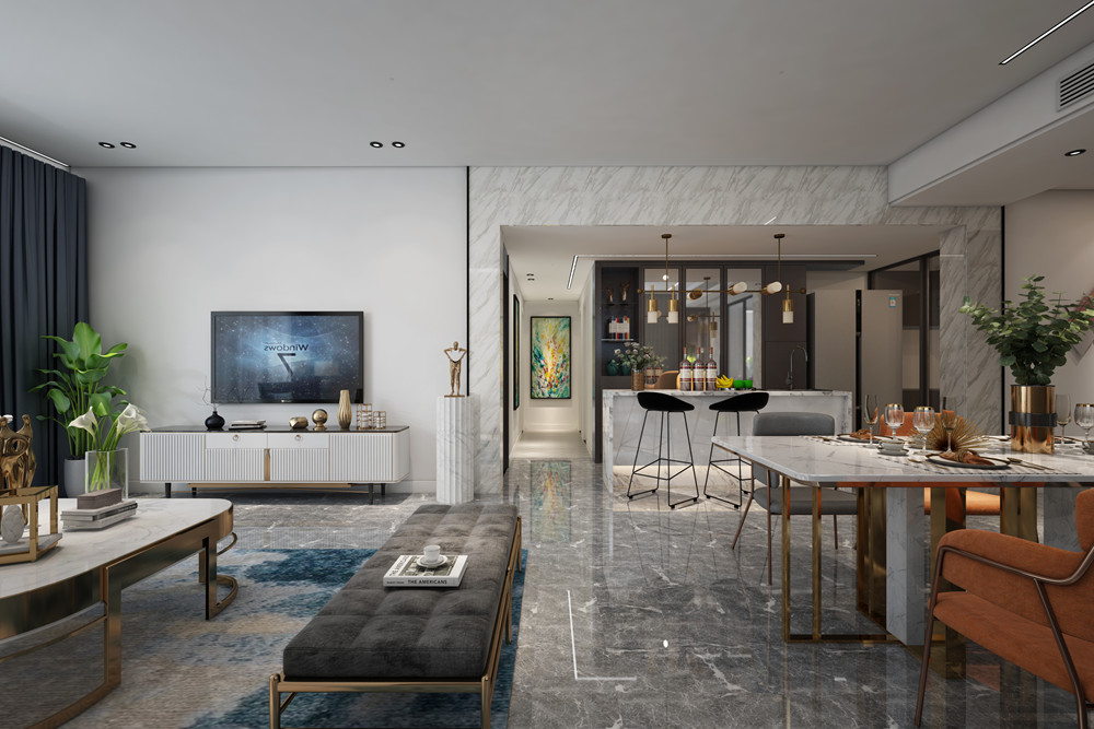 中山市萬科城現代簡約風格三居室裝修案例