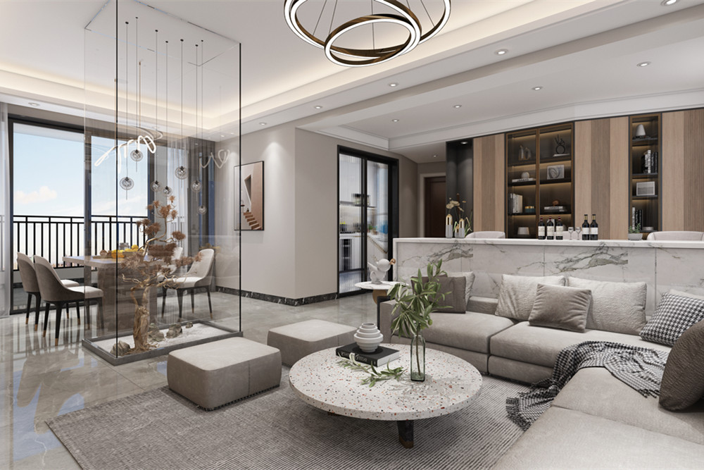 中山市旭日品萃現代簡約風格三居室裝修案例