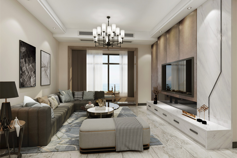 梧州市桂宏達睿城商住小區輕奢風格三居室裝修案例