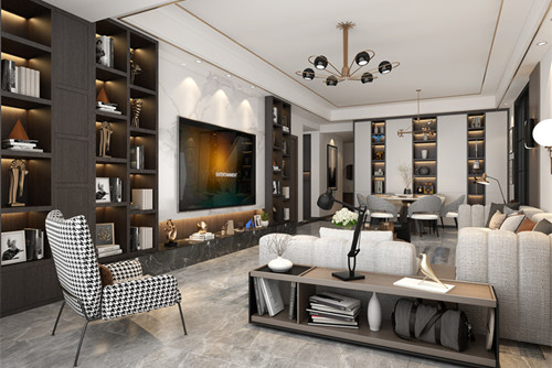 玉林市合源美地輕奢風格三居室裝修案例