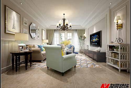 梧州101-200平米美式風格卡地亞裝修設計效果圖
