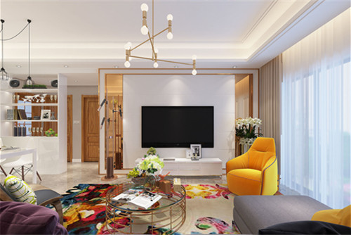 梧州市桂宏達睿城商住小區輕奢風格三居室裝修案例