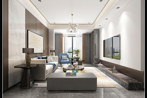 玉林市合源美地輕奢風格三居室裝修案例