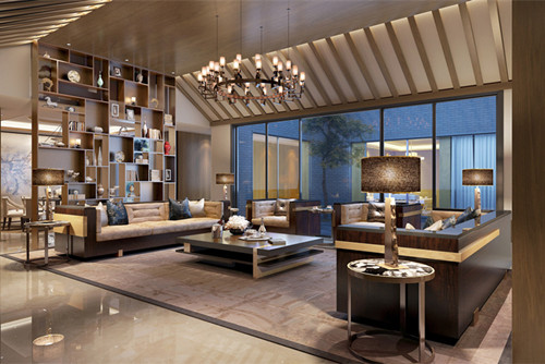 梧州市東興花園新中式風(fēng)格三居室裝修案例