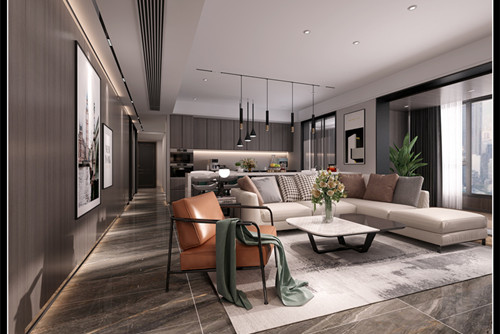 玉林市皇冠假日輕奢風格三居室裝修案例