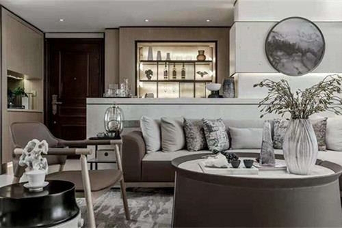 梧州市富安花苑新中式風(fēng)格三居室裝修案例